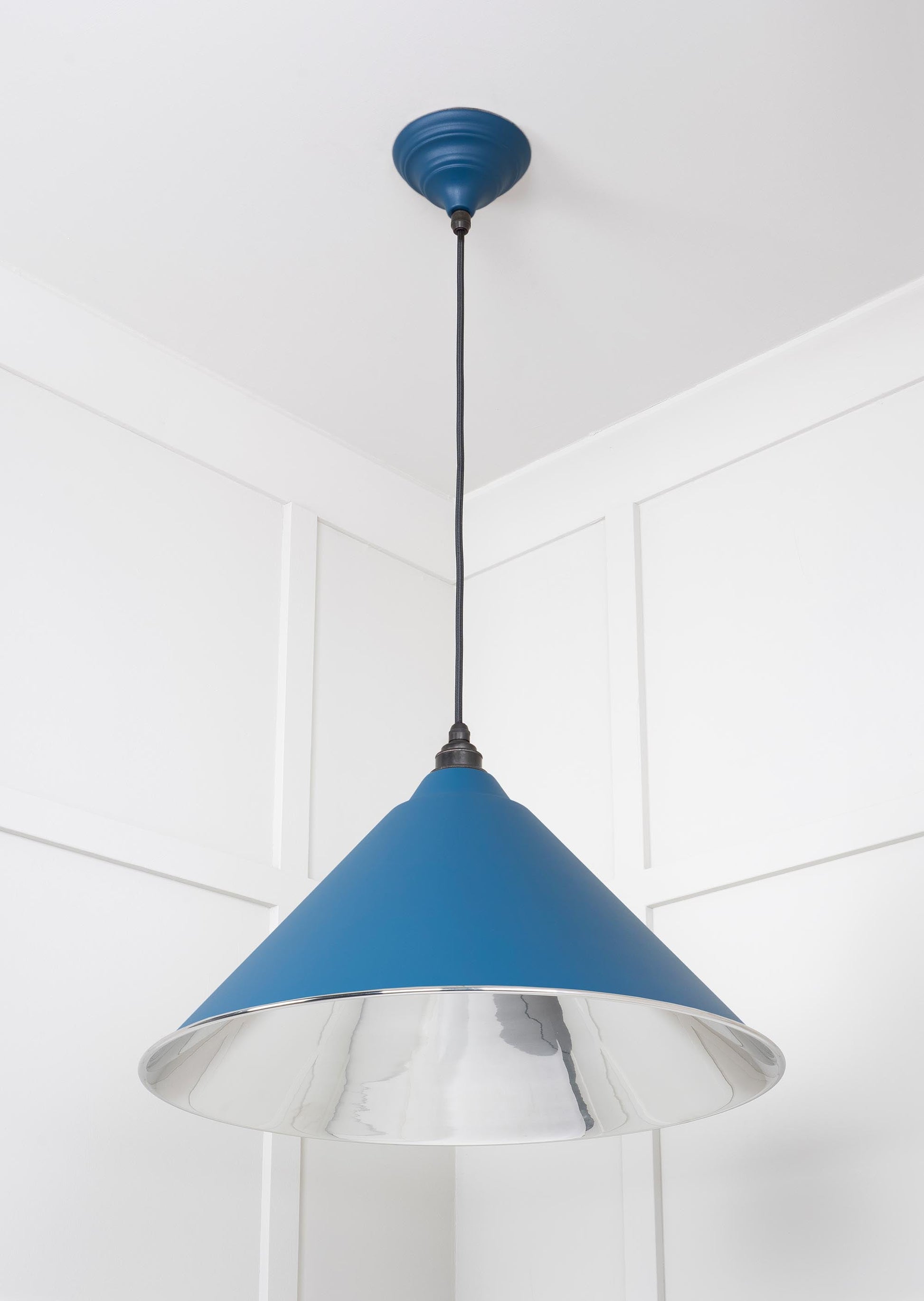 Smooth Nickel Hockley Pendant Light  Upstream, Underside.