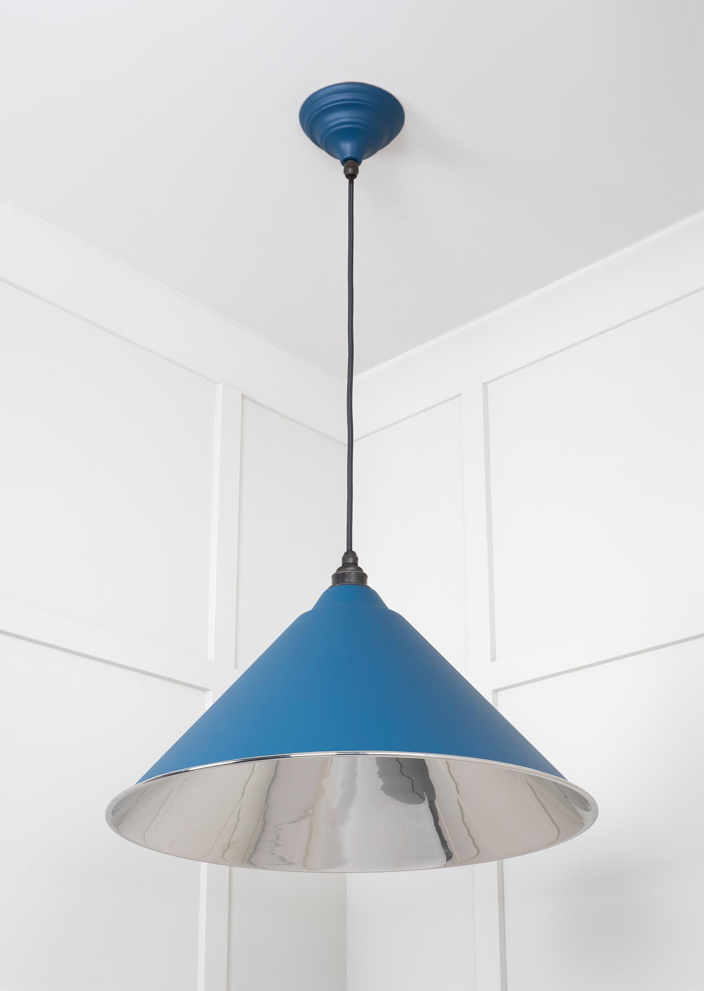 Smooth Nickel Hockley Pendant Light  Upstream, Underside.