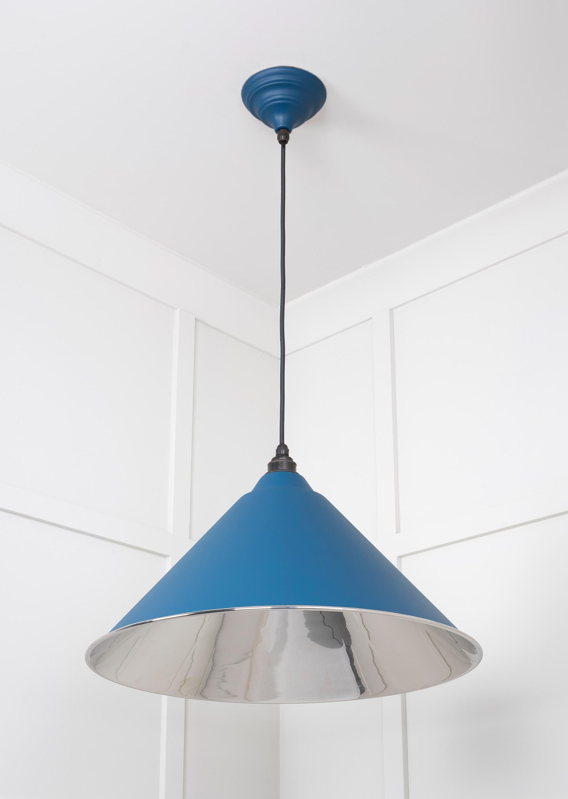 Smooth Nickel Hockley Pendant Light  Upstream, Underside.