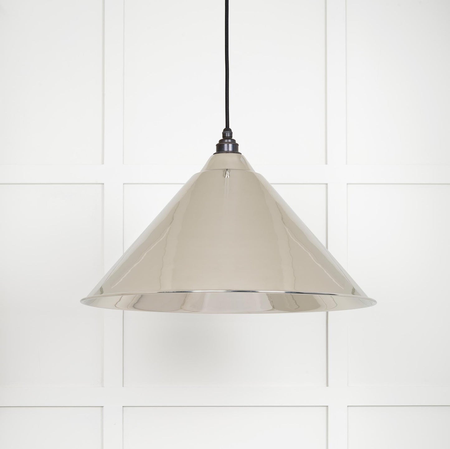Smooth Nickel Hockley Pendant Light Nickel, Front Side.