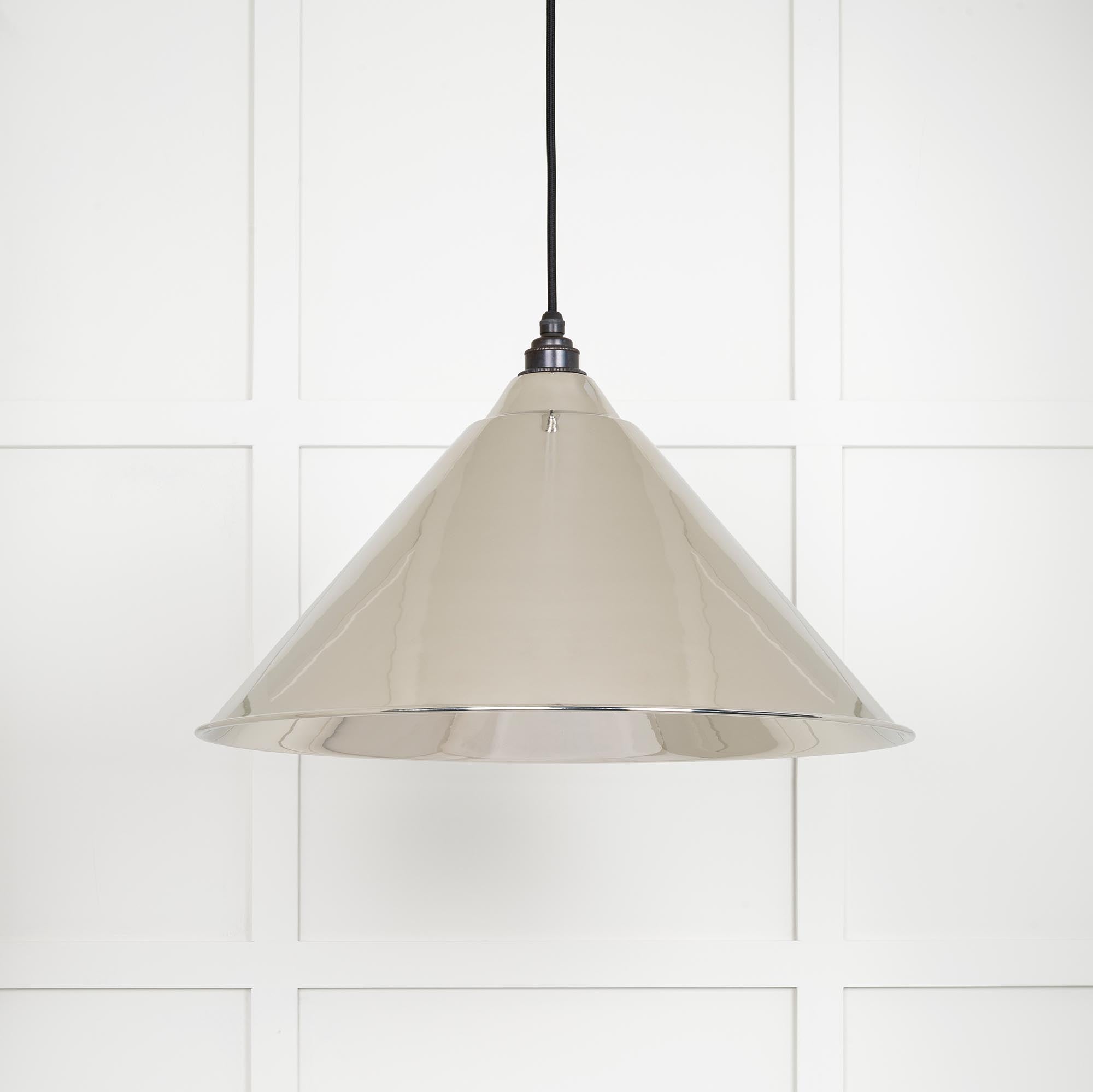 Smooth Nickel Hockley Pendant Light Nickel, Front Side.
