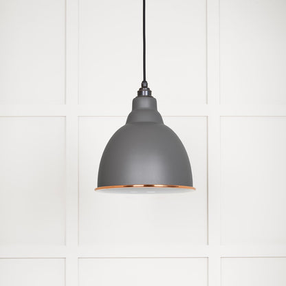 White Gloss Brindley Pendant Light  Bluff, Front Side.