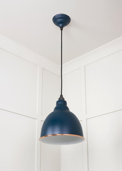 White Gloss Brindley Pendant Light  Dusk, Underside.