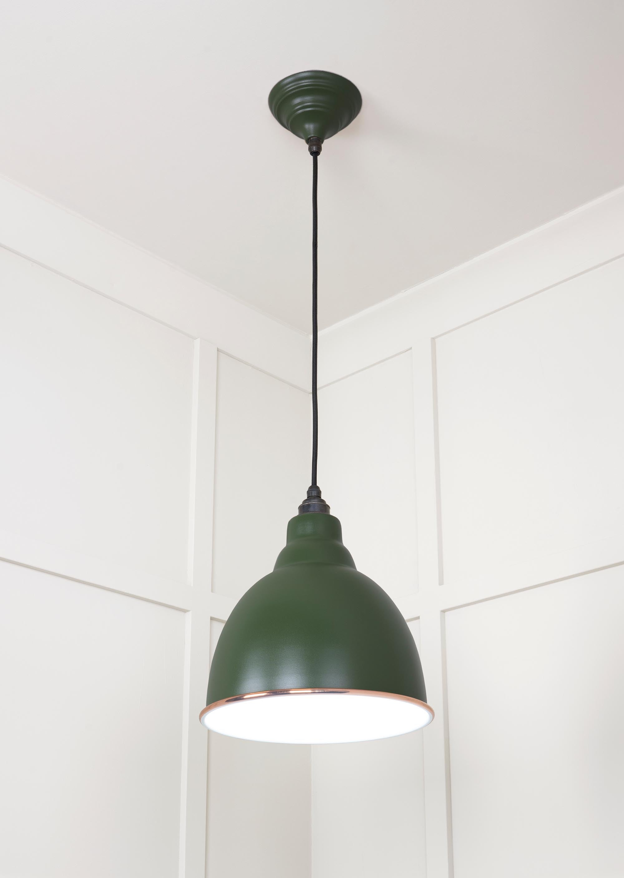 White Gloss Brindley Pendant Light  Heath, Underside.