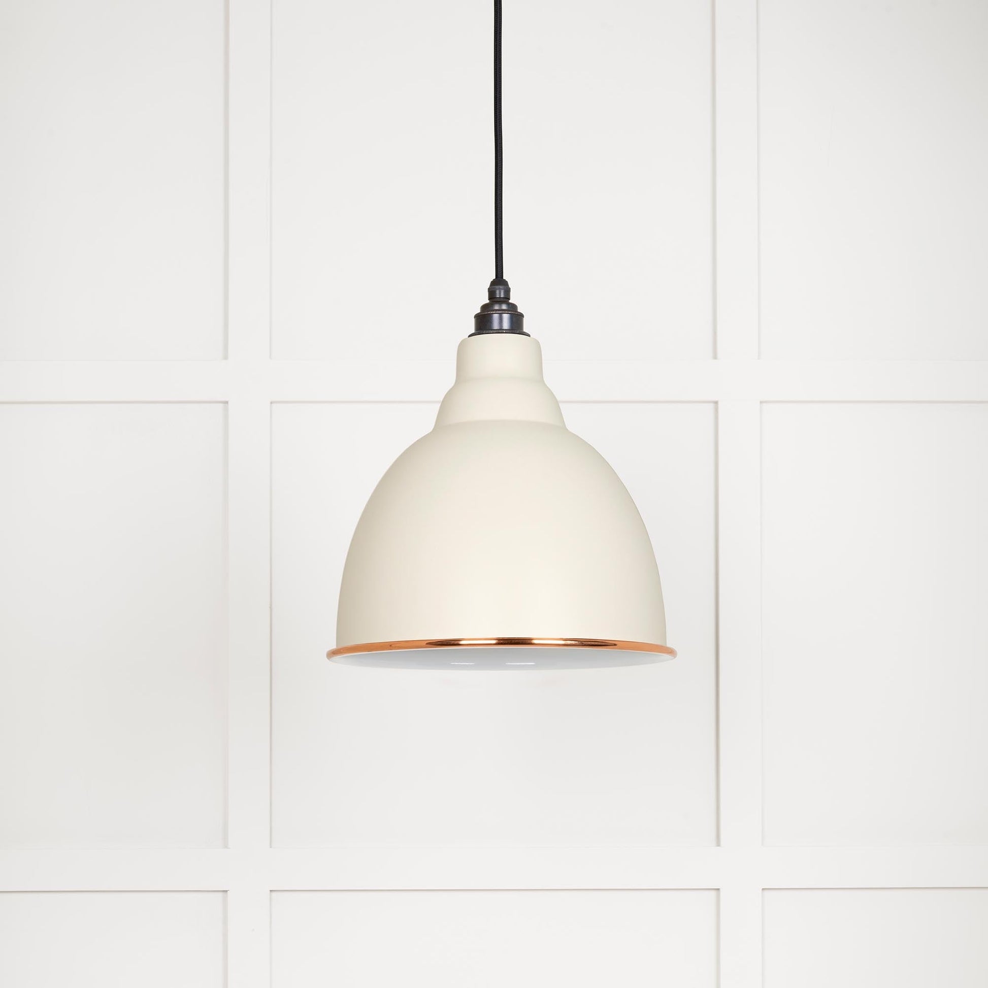 White Gloss Brindley Pendant Light  Teasel, Front Side.
