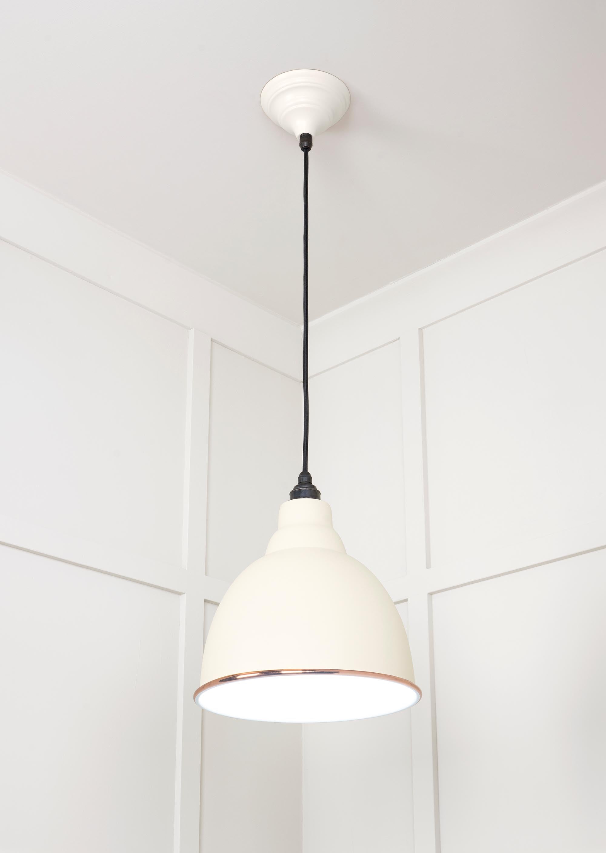 White Gloss Brindley Pendant Light  Teasel, Underside.