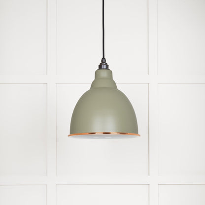 White Gloss Brindley Pendant Light  Tump, Front Side.