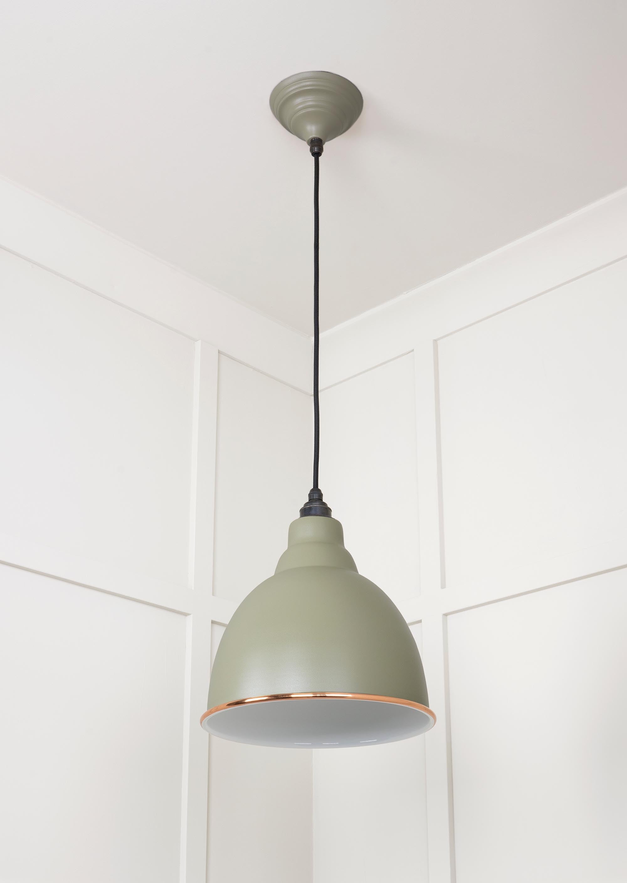 White Gloss Brindley Pendant Light  Tump, Underside.