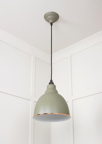 White Gloss Brindley Pendant Light  Tump, Underside.