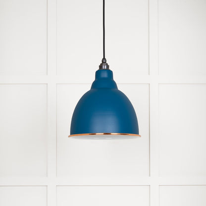 White Gloss Brindley Pendant Light  Upstream, Front Side.