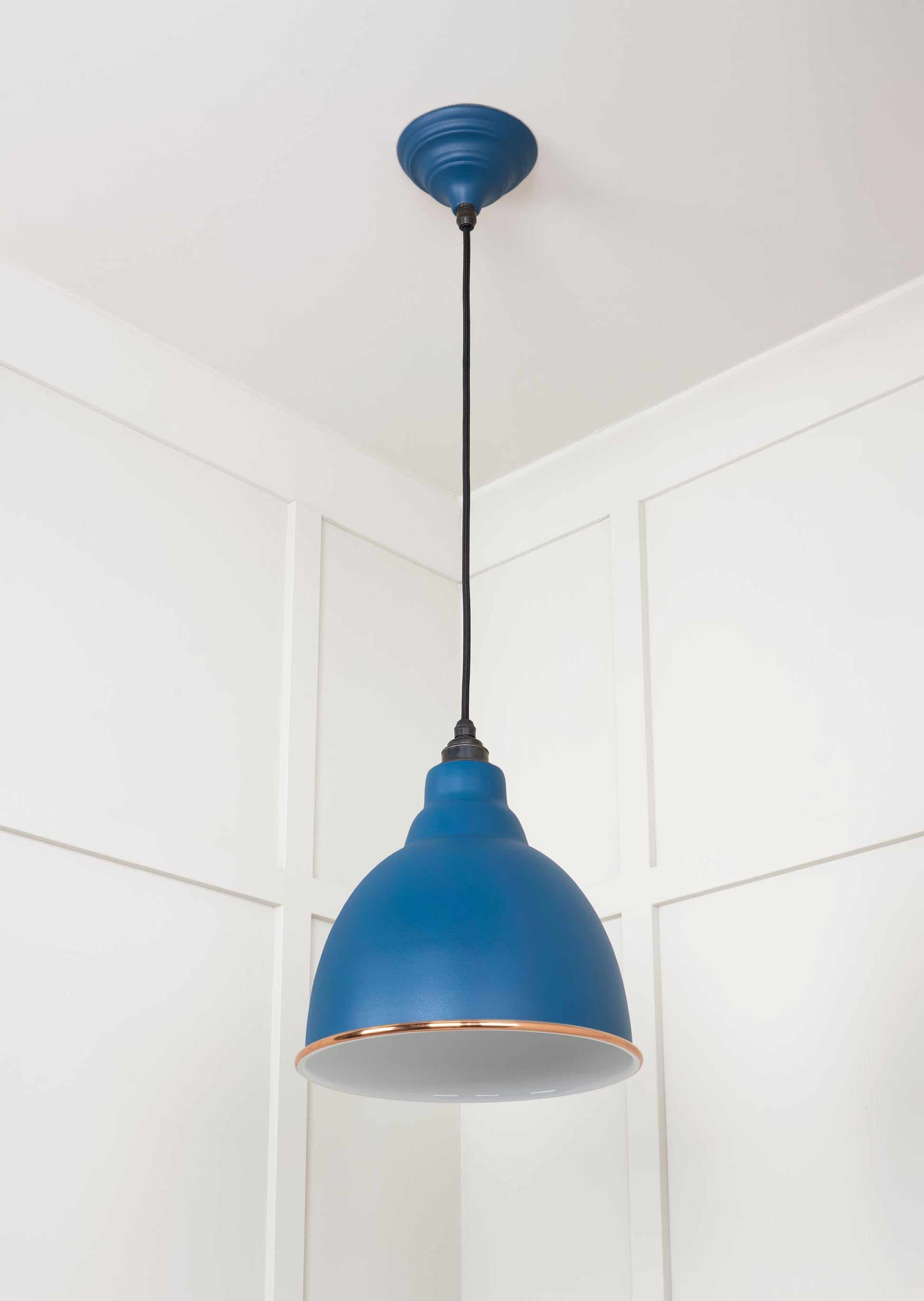 White Gloss Brindley Pendant Light  Upstream, Underside.