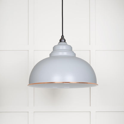 White Gloss Harborne Pendant Light  Birch, Front Side.