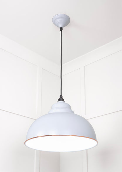 White Gloss Harborne Pendant Light  Birch, Underside.