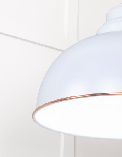 White Gloss Harborne Pendant Light  Birch, Detailed close up view of pendant.