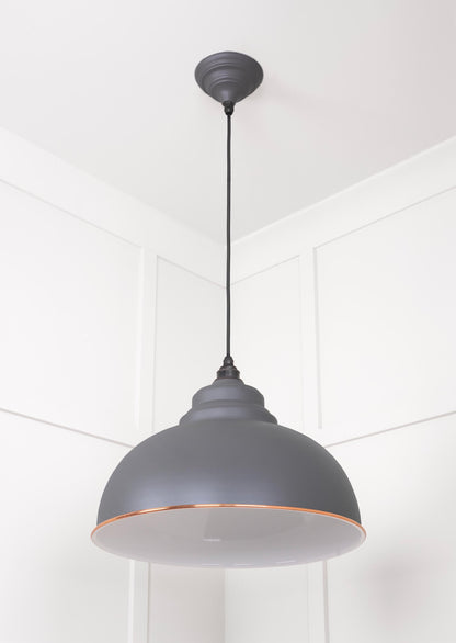 White Gloss Harborne Pendant Light  Bluff, Underside.