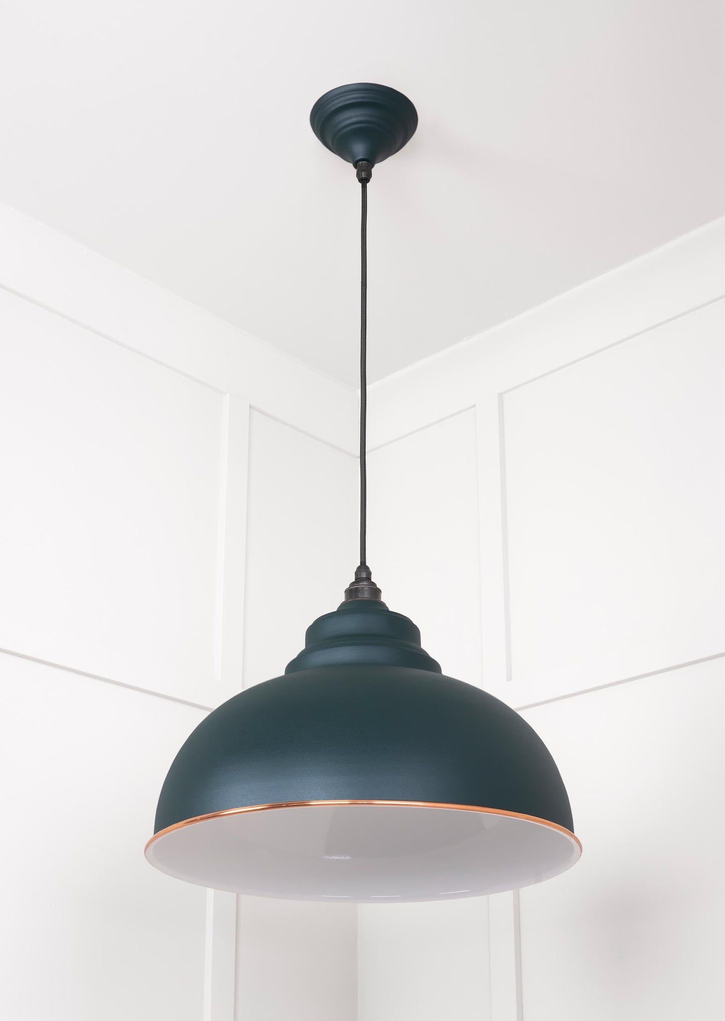 White Gloss Harborne Pendant Light  Dingle, Underside.