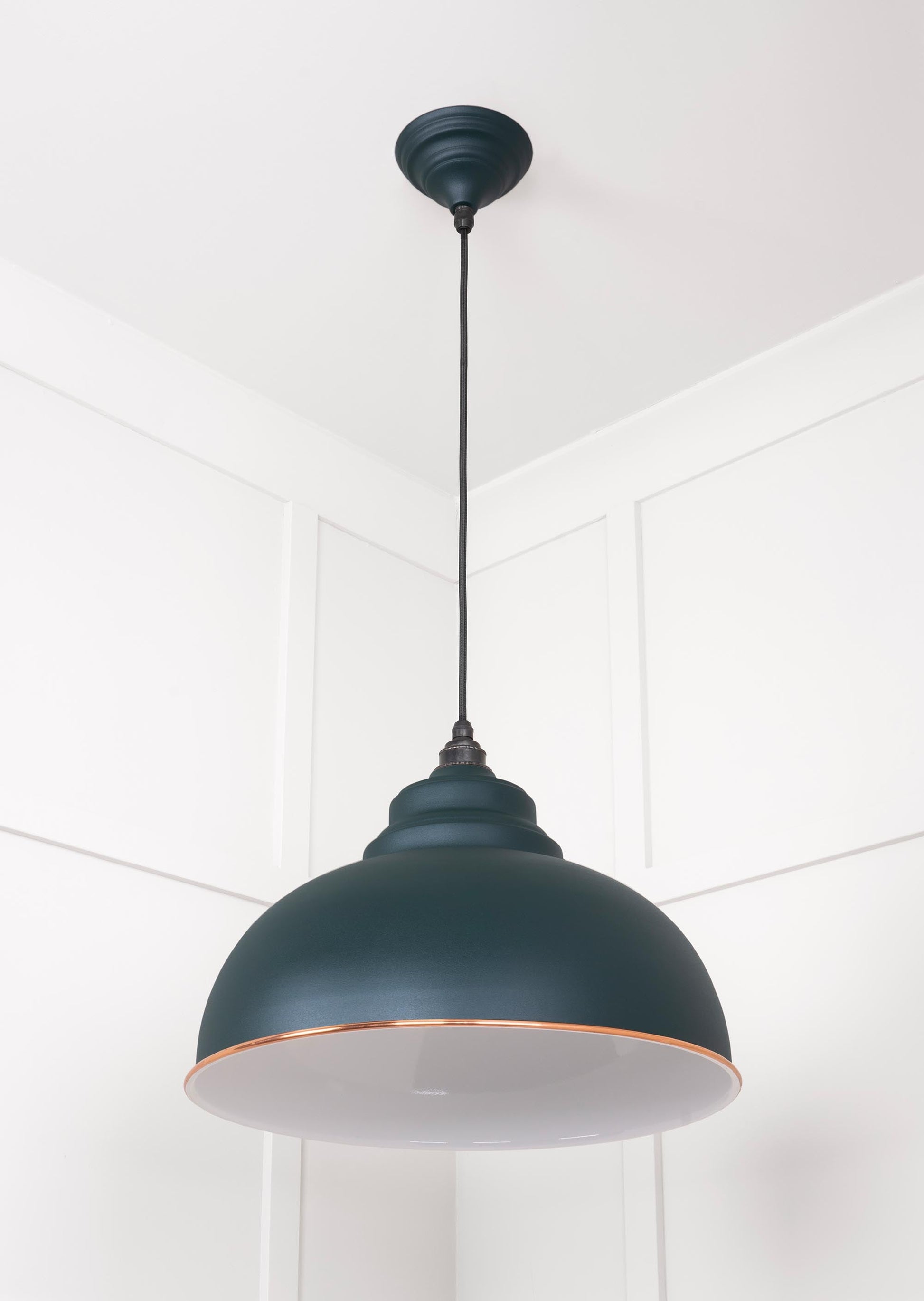 White Gloss Harborne Pendant Light  Dingle, Underside.