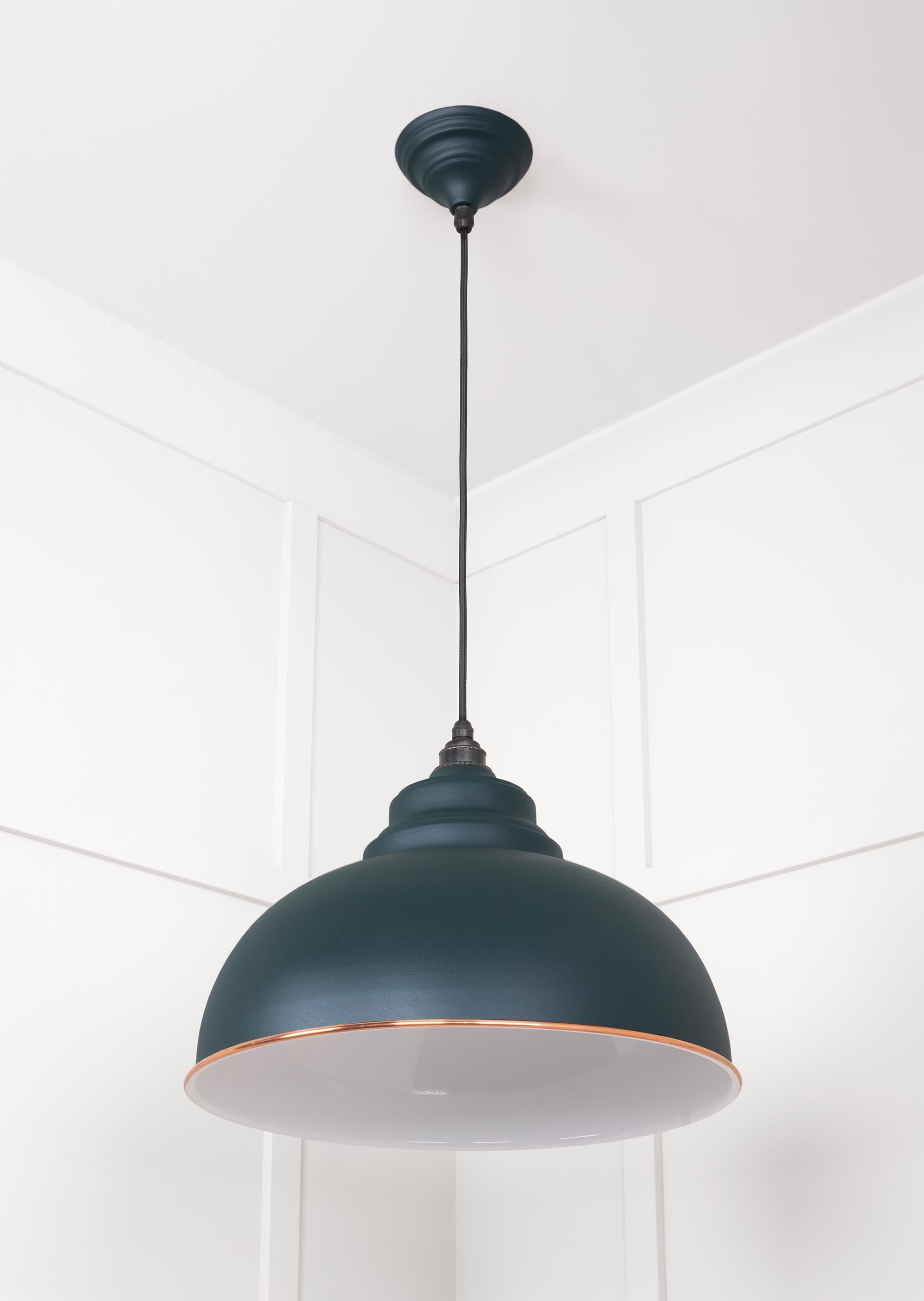 White Gloss Harborne Pendant Light  Dingle, Underside.