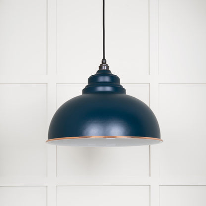 White Gloss Harborne Pendant Light  Dusk, Front Side.