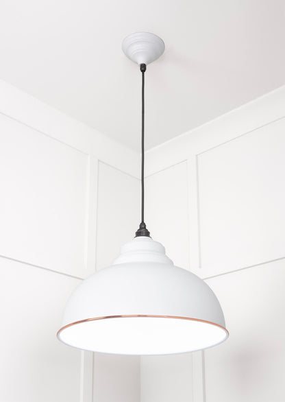 White Gloss Harborne Pendant Light  Flock, Underside.