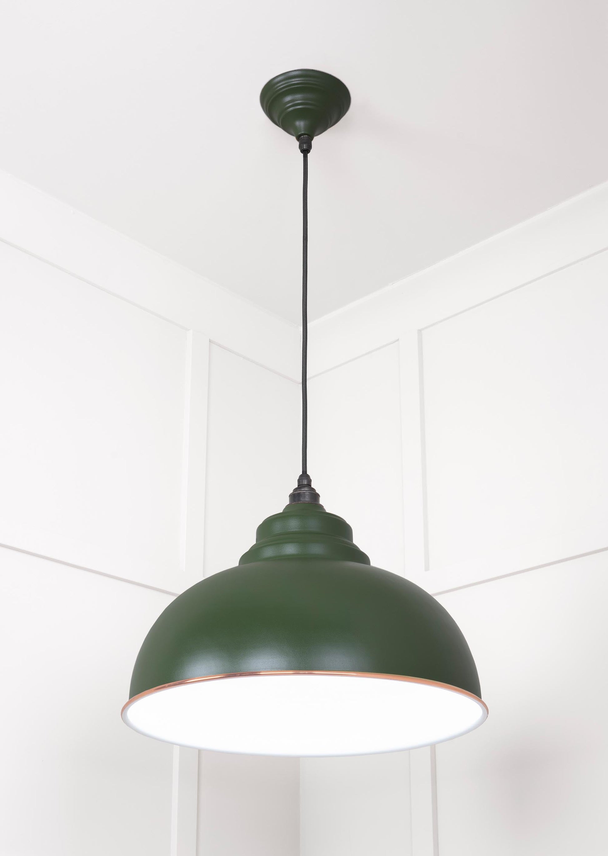 White Gloss Harborne Pendant Light  Heath, Underside.