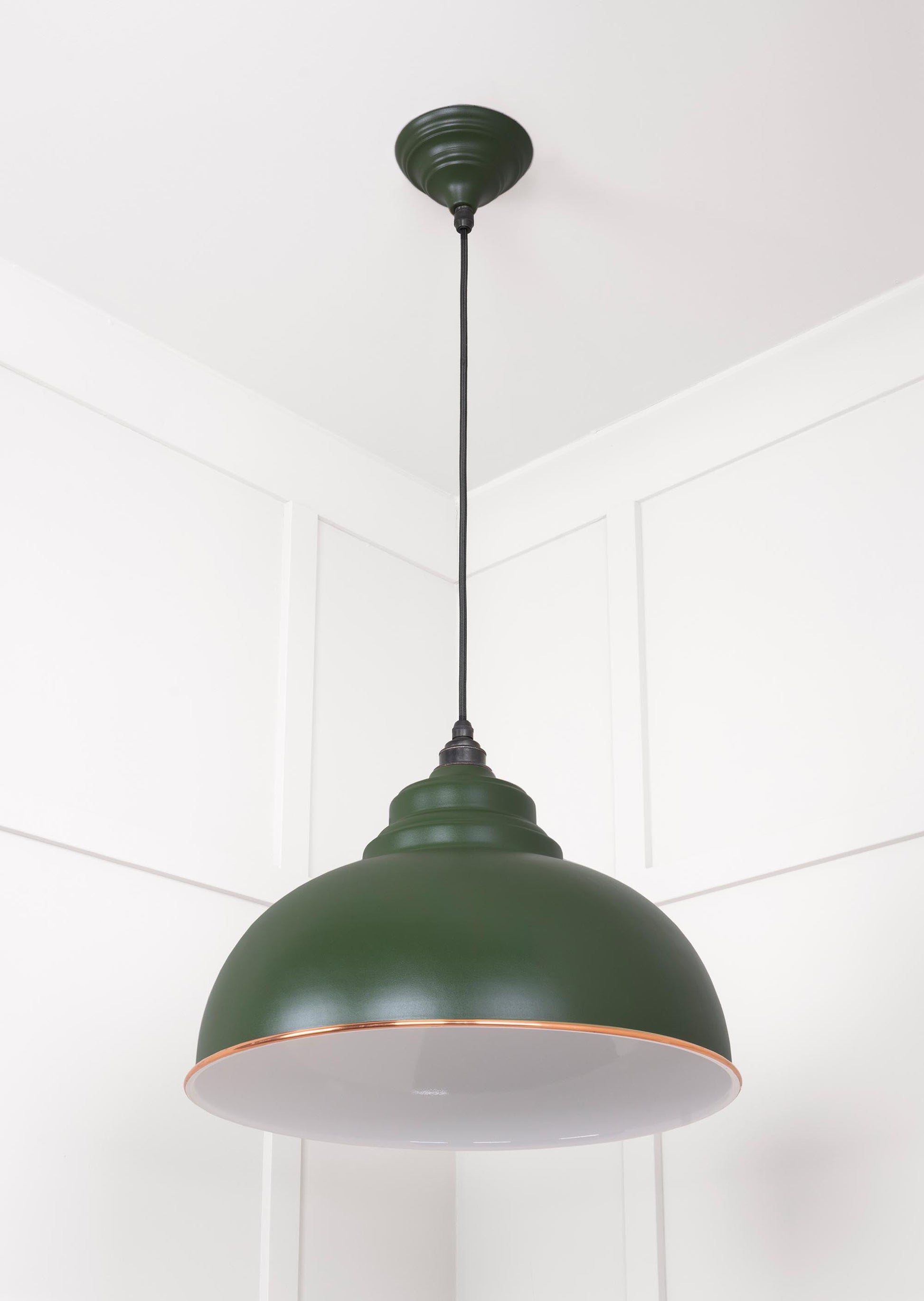 White Gloss Harborne Pendant Light  Heath, Underside.