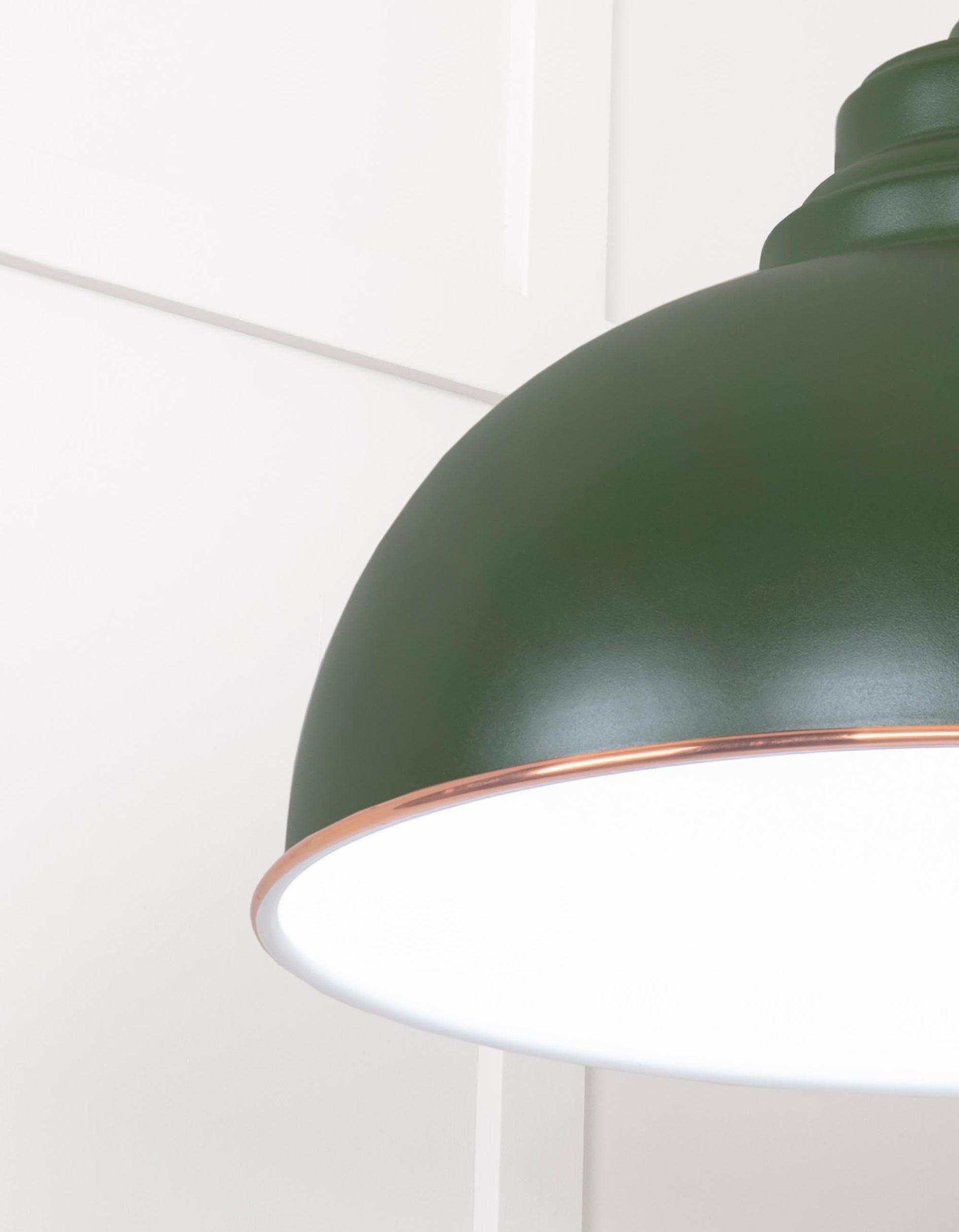 White Gloss Harborne Pendant Light  Heath, Detailed close up view of pendant.