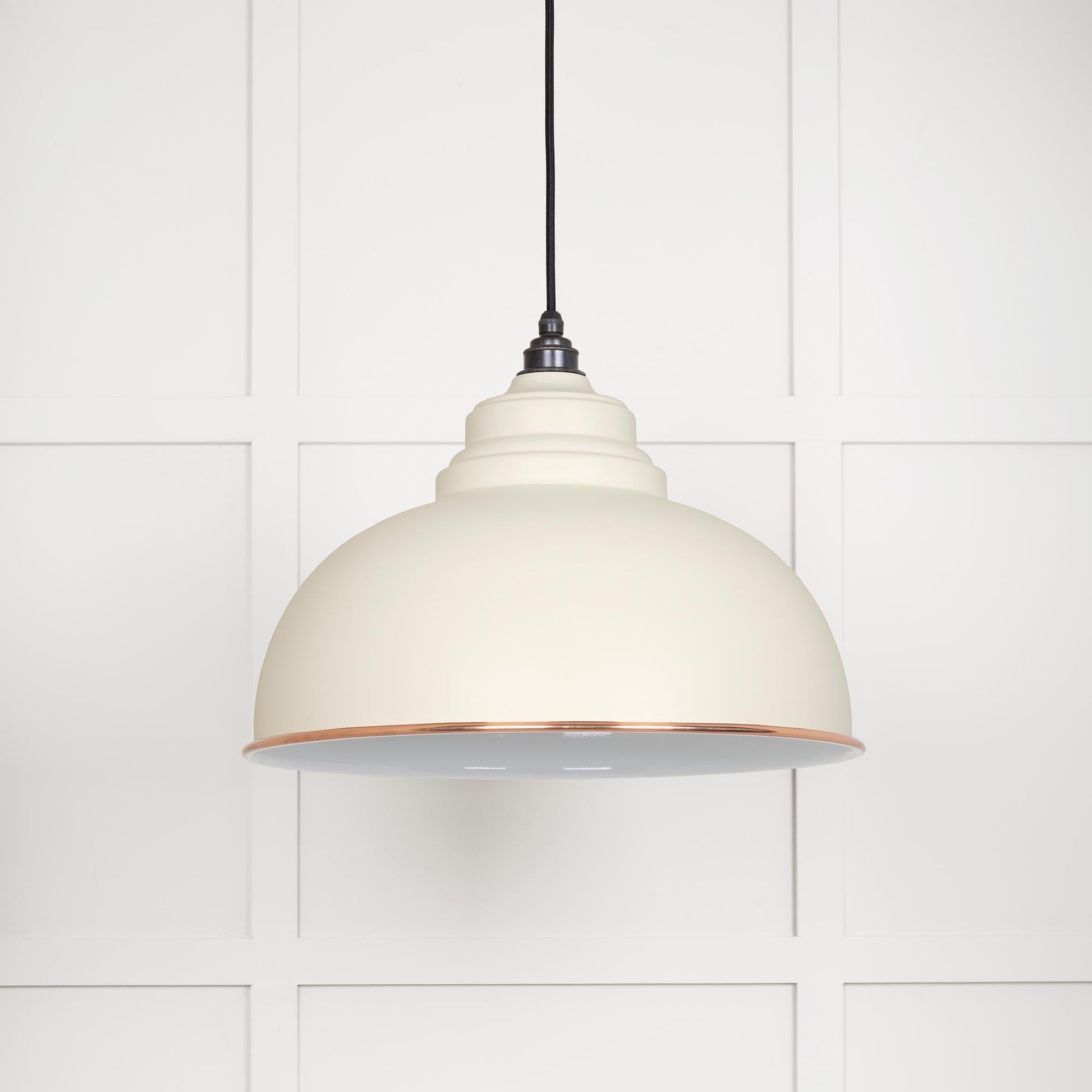 White Gloss Harborne Pendant Light  Teasel, Front Side.