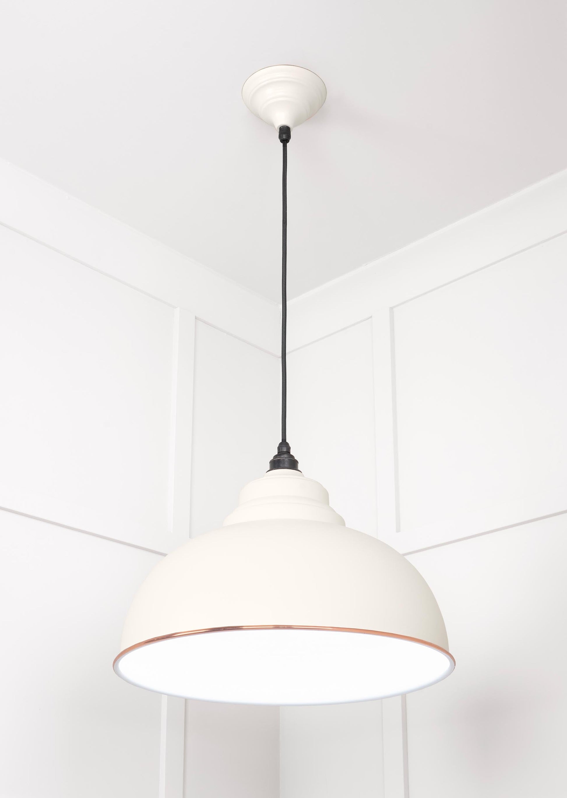 White Gloss Harborne Pendant Light  Teasel, Underside.