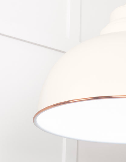 White Gloss Harborne Pendant Light  Teasel, Detailed close up view of pendant.