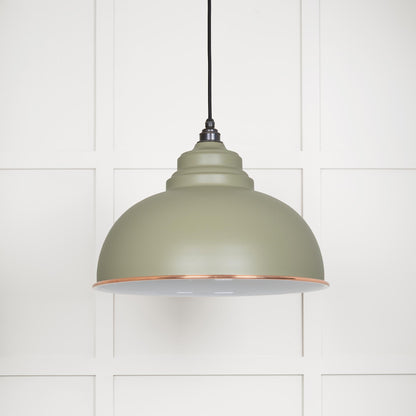 White Gloss Harborne Pendant Light  Tump, Front Side.