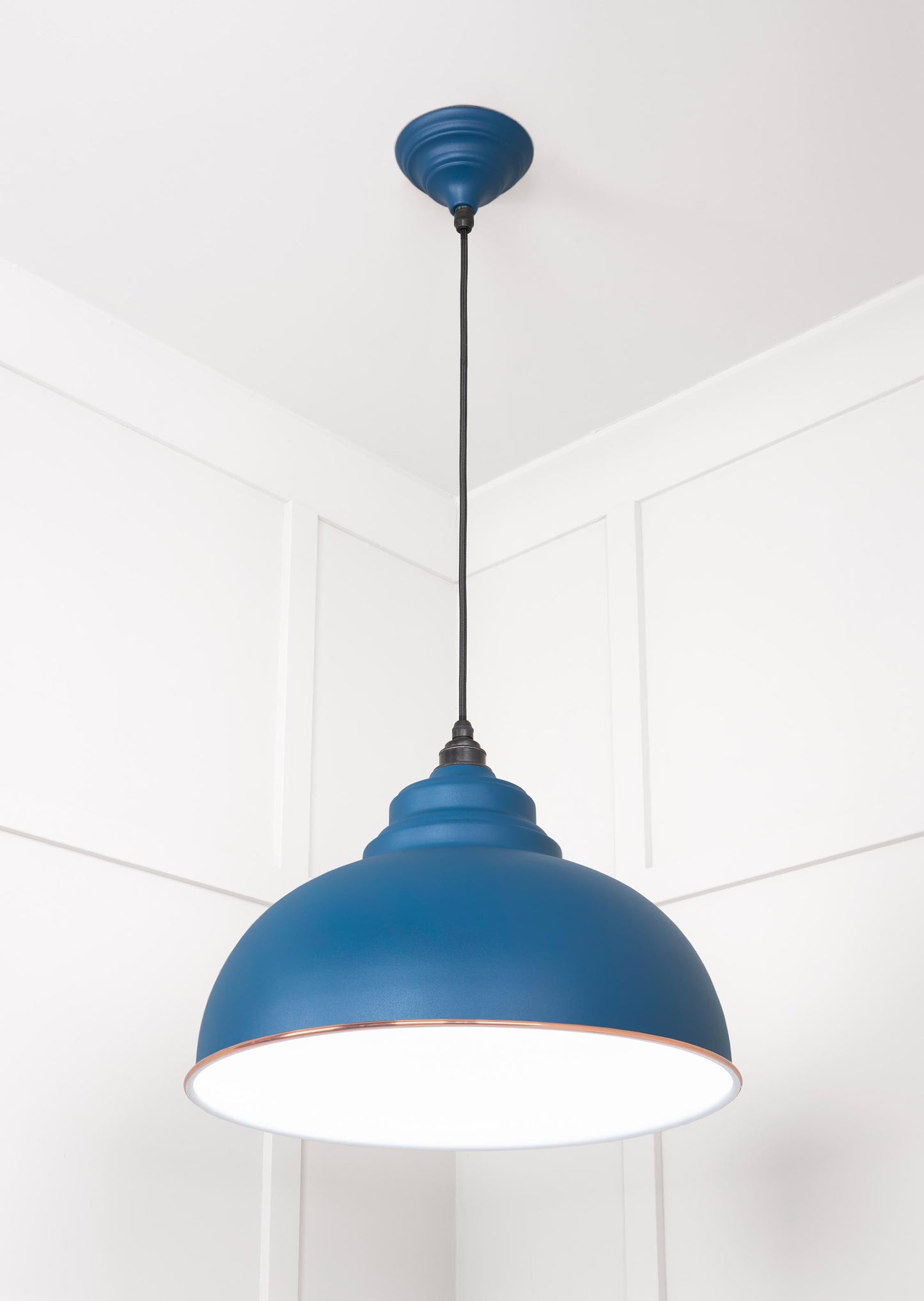 White Gloss Harborne Pendant Light  Upstream, Underside.