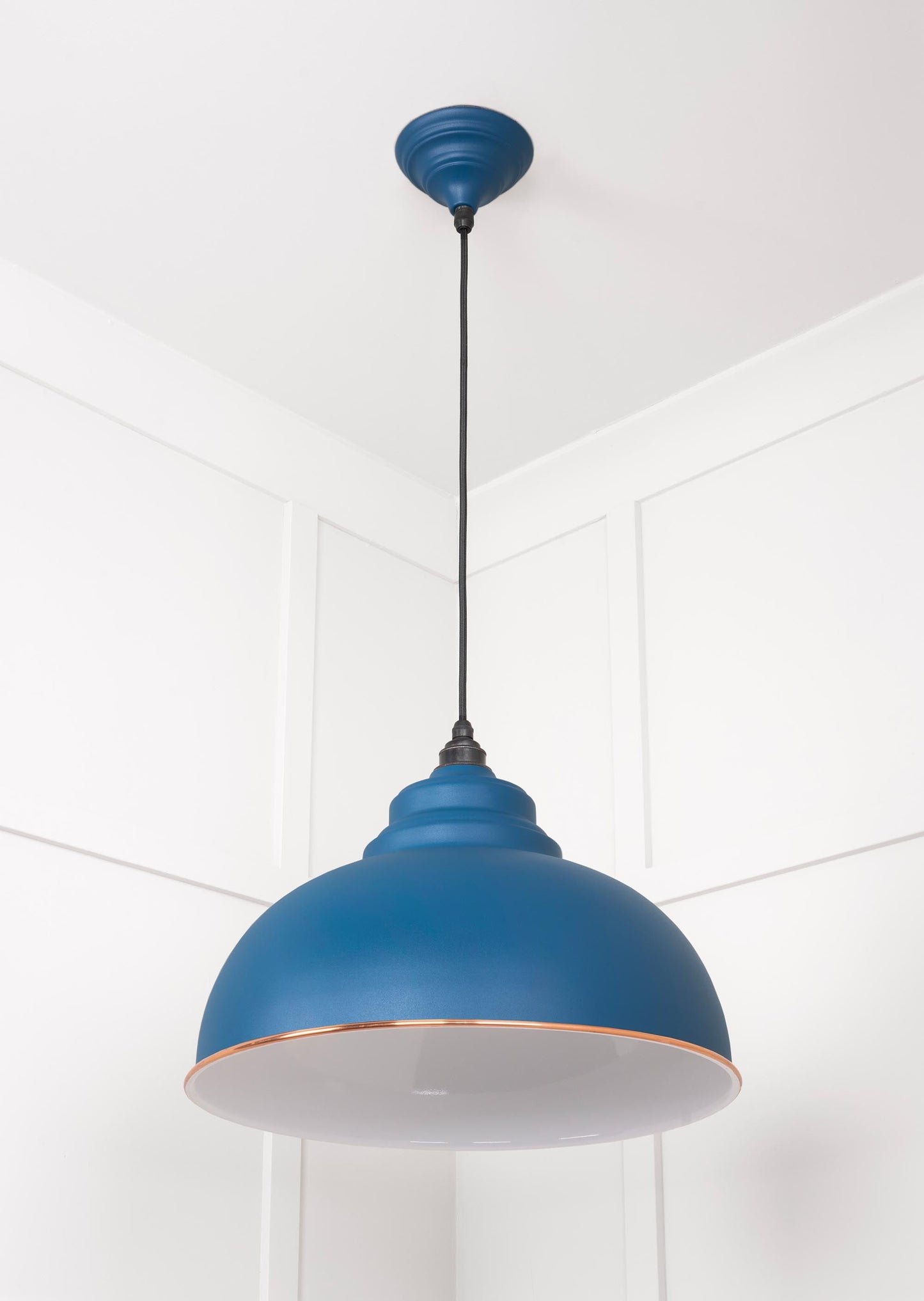 White Gloss Harborne Pendant Light  Upstream, Underside.