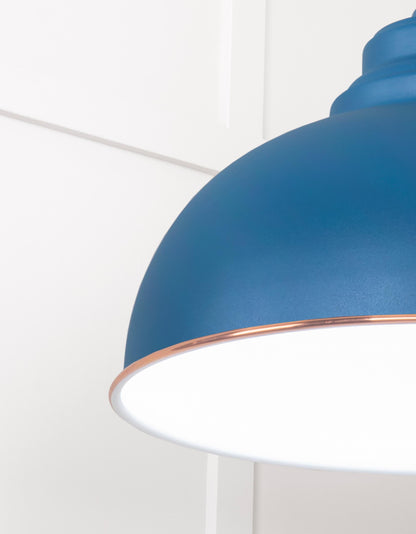 White Gloss Harborne Pendant Light  Upstream, Detailed close up view of pendant.