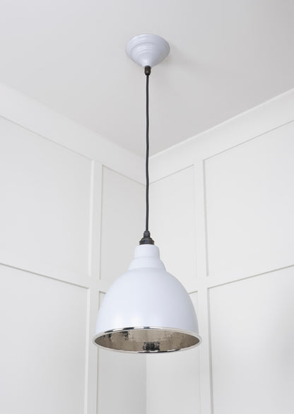 Hammered Nickel Brindley Pendant Light Birch, Underside.