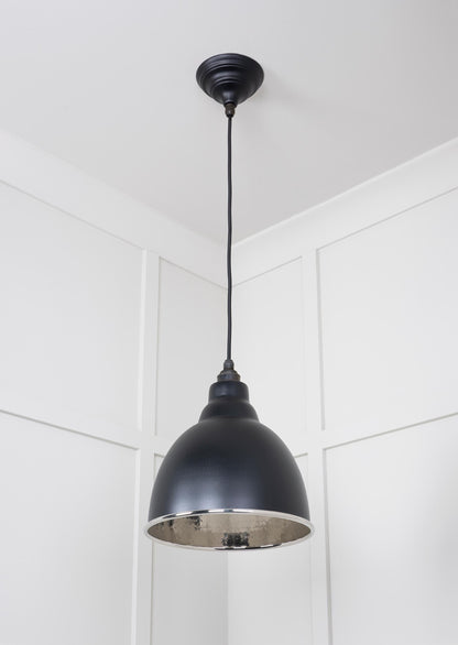 Hammered Nickel Brindley Pendant Light Elan Black, Underside.