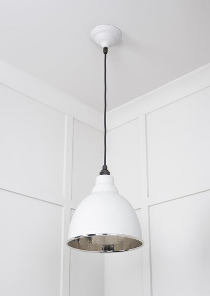 Hammered Nickel Brindley Pendant Light Flock, Underside.