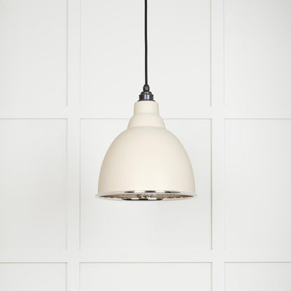 Hammered Nickel Brindley Pendant Light Teasel, Front Side.