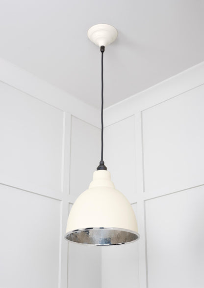 Hammered Nickel Brindley Pendant Light Teasel, Underside.