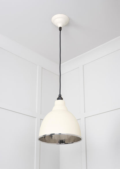 Hammered Nickel Brindley Pendant Light Teasel, Underside.