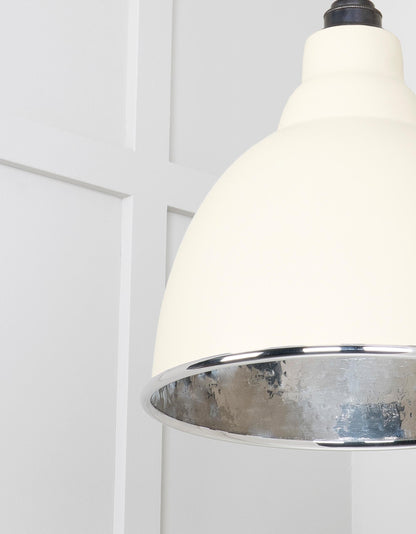 Hammered Nickel Brindley Pendant Light Teasel, Detailed close up view of pendant.