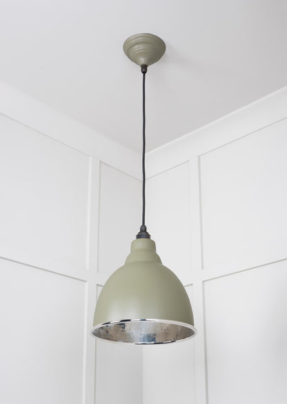 Hammered Nickel Brindley Pendant Light Tump, Underside.