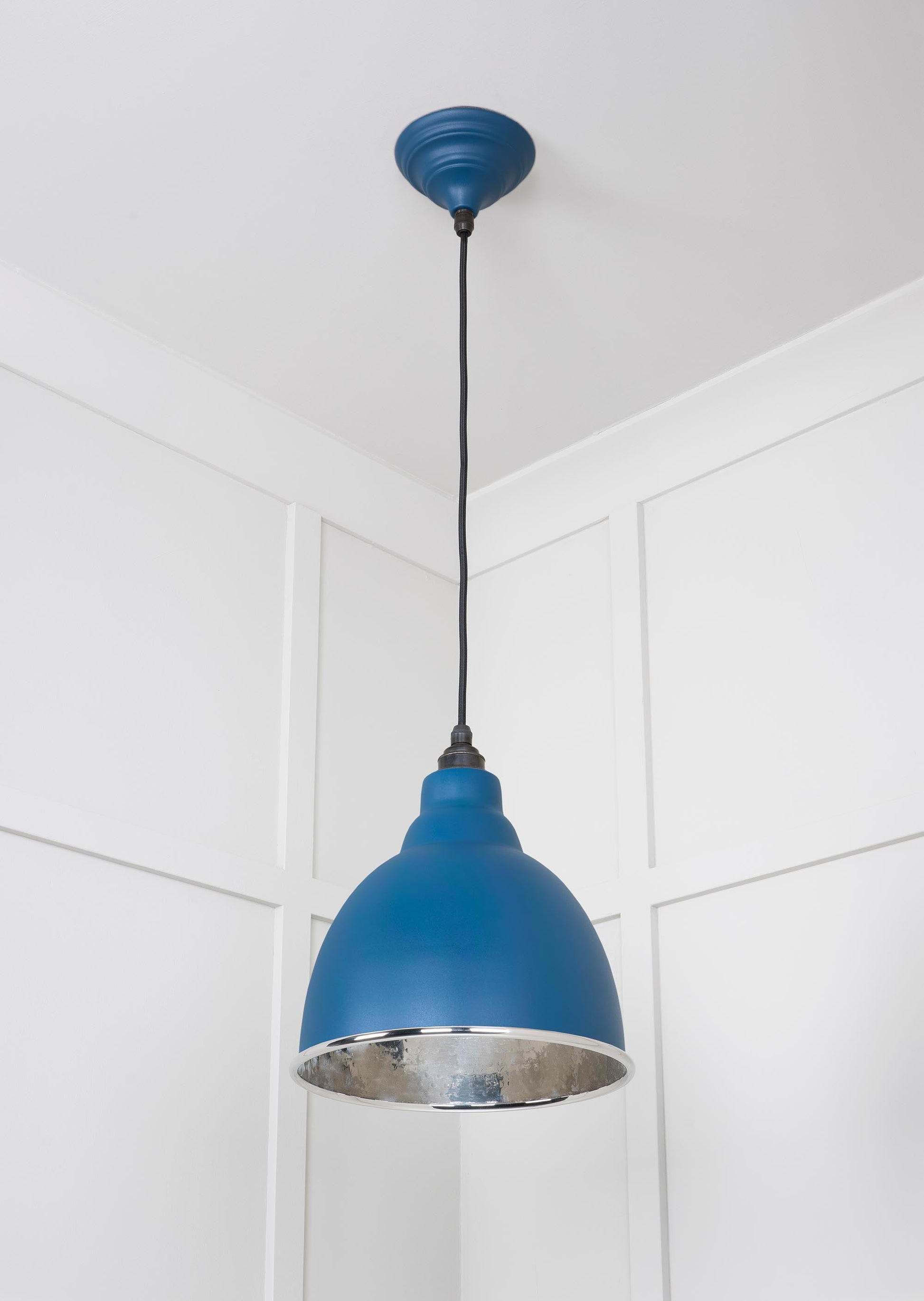 Hammered Nickel Brindley Pendant Light Upstream, Underside.