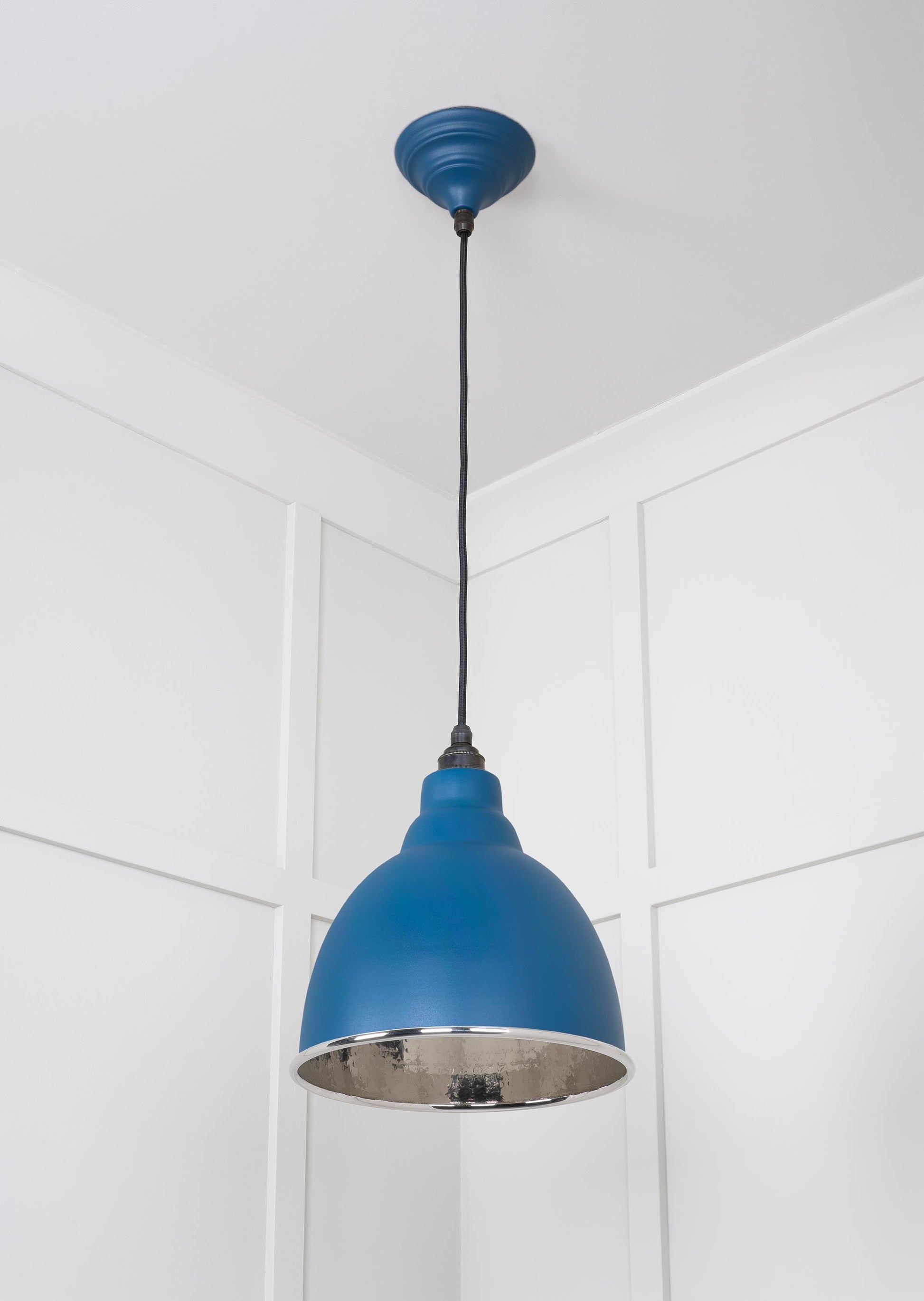 Hammered Nickel Brindley Pendant Light Upstream, Underside.