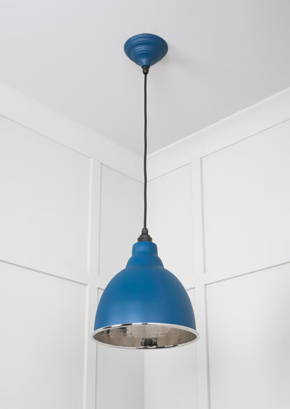 Hammered Nickel Brindley Pendant Light Upstream, Underside.