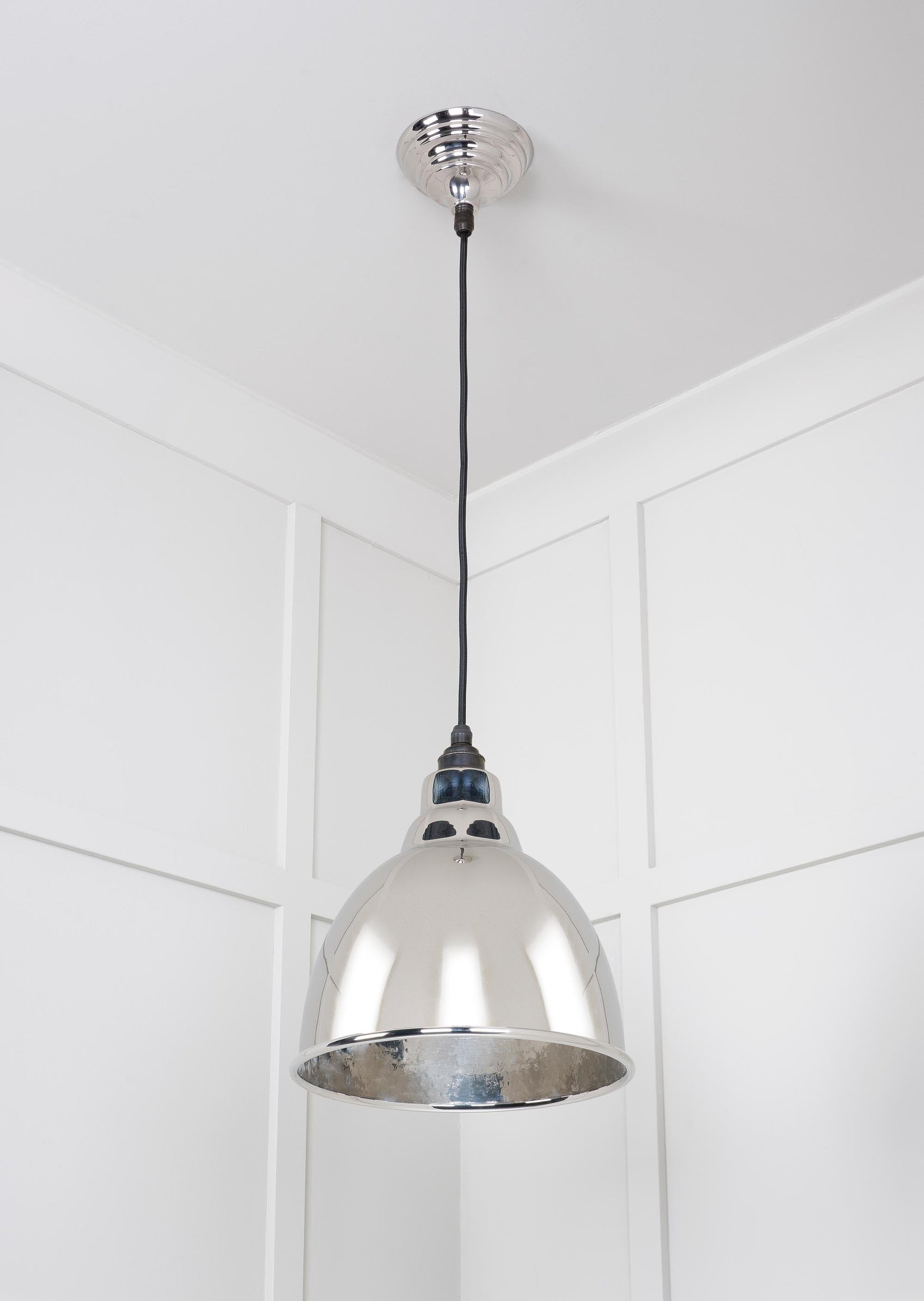 Hammered Nickel Brindley Pendant Light , Underside.