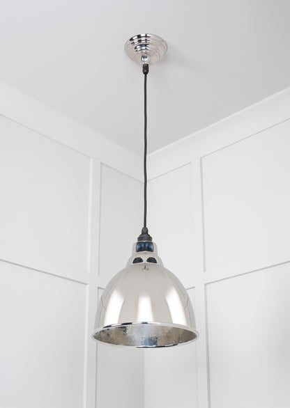 Hammered Nickel Brindley Pendant Light , Underside.