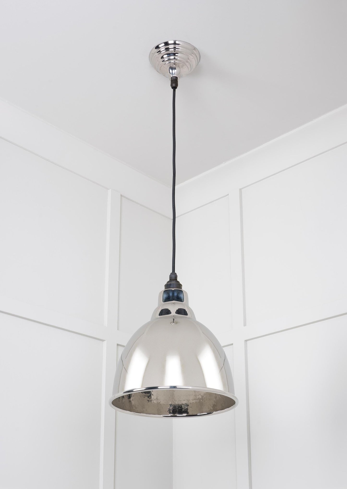 Hammered Nickel Brindley Pendant Light , Underside.