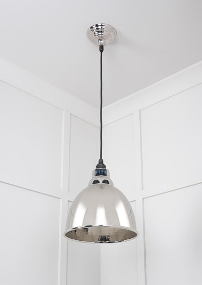 Hammered Nickel Brindley Pendant Light , Underside.