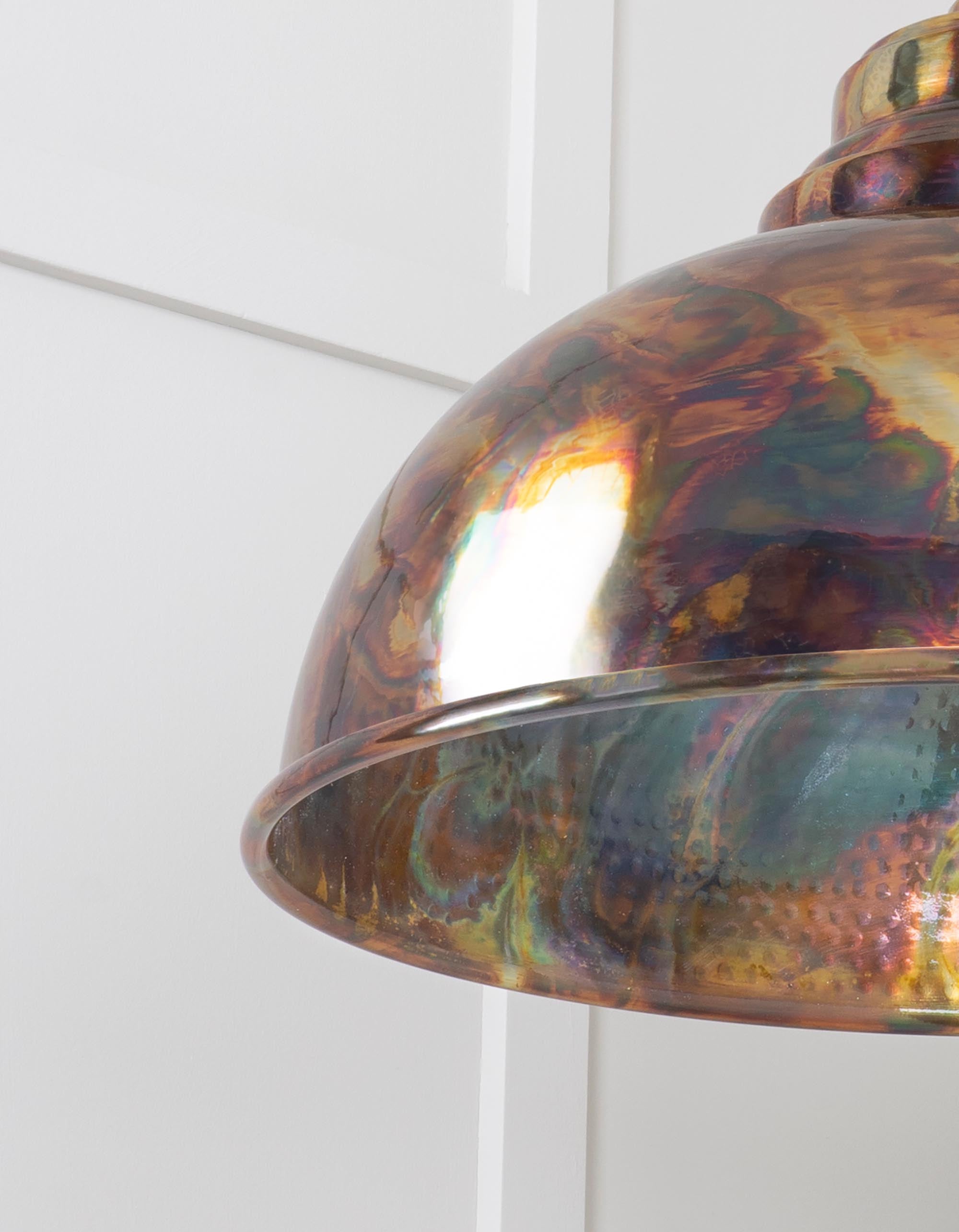 Burnished Harborne Pendant Light , Detailed close up view of pendant.